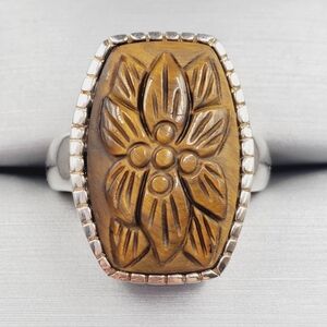 Tigers Eye Silver Ring